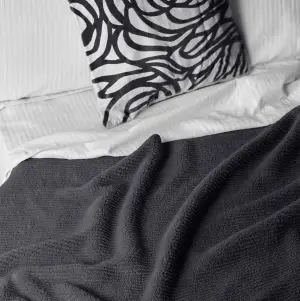 Fino Plush Blanket | Thin Striped Textured | Dark Grey