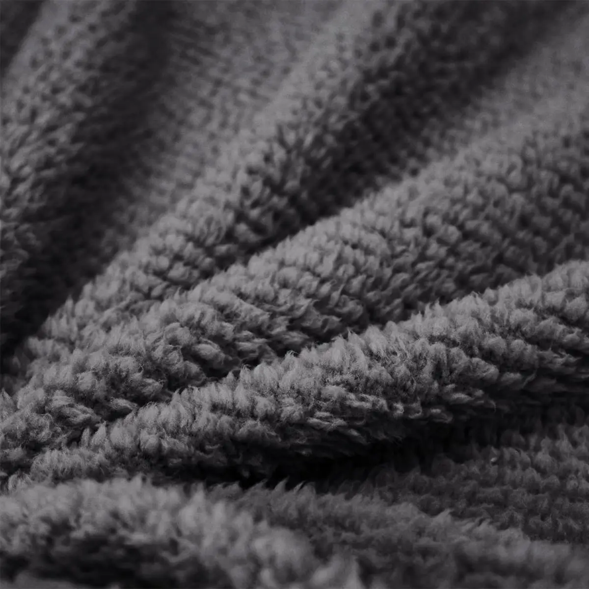 Fino Plush Blanket | Thin Striped Textured | Dark Grey
