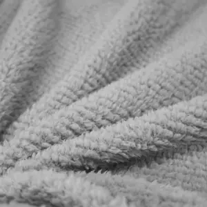 Fino Plush Blanket | Thin Striped Textured | Light Grey