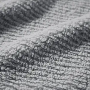Fino Plush Blanket | Thin Striped Textured | Light Grey