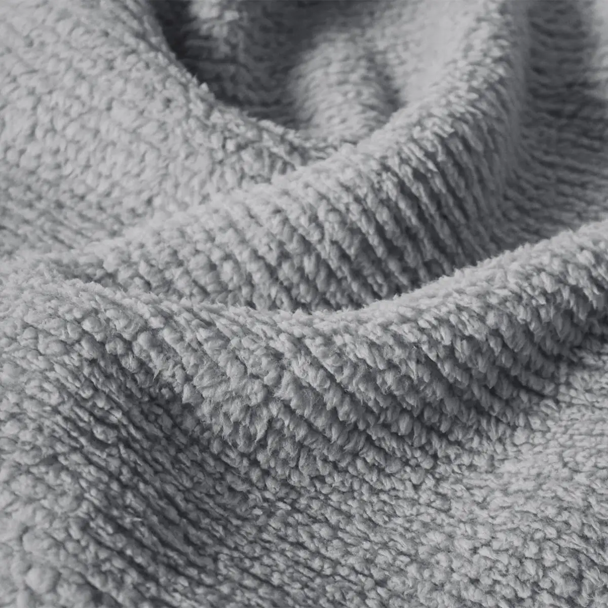 Fino Plush Blanket | Thin Striped Textured | Light Grey