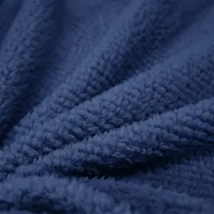 Fino Plush Blanket | Thin Striped Textured | Navy