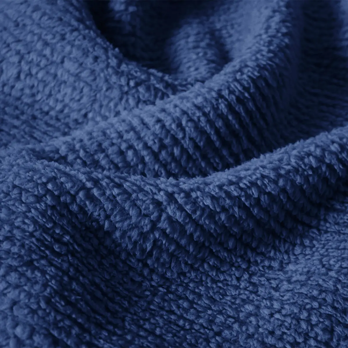 Fino Plush Blanket | Thin Striped Textured | Navy