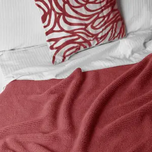 Fino Plush Blanket | Thin Striped Textured | Pink