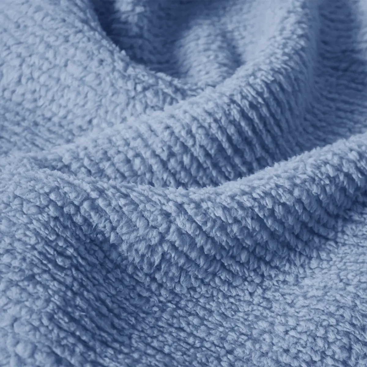 Fino Plush Thin Blanket | Striped Textured | Light Blue