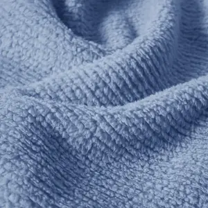 Fino Plush Thin Blanket | Striped Textured | Light Blue