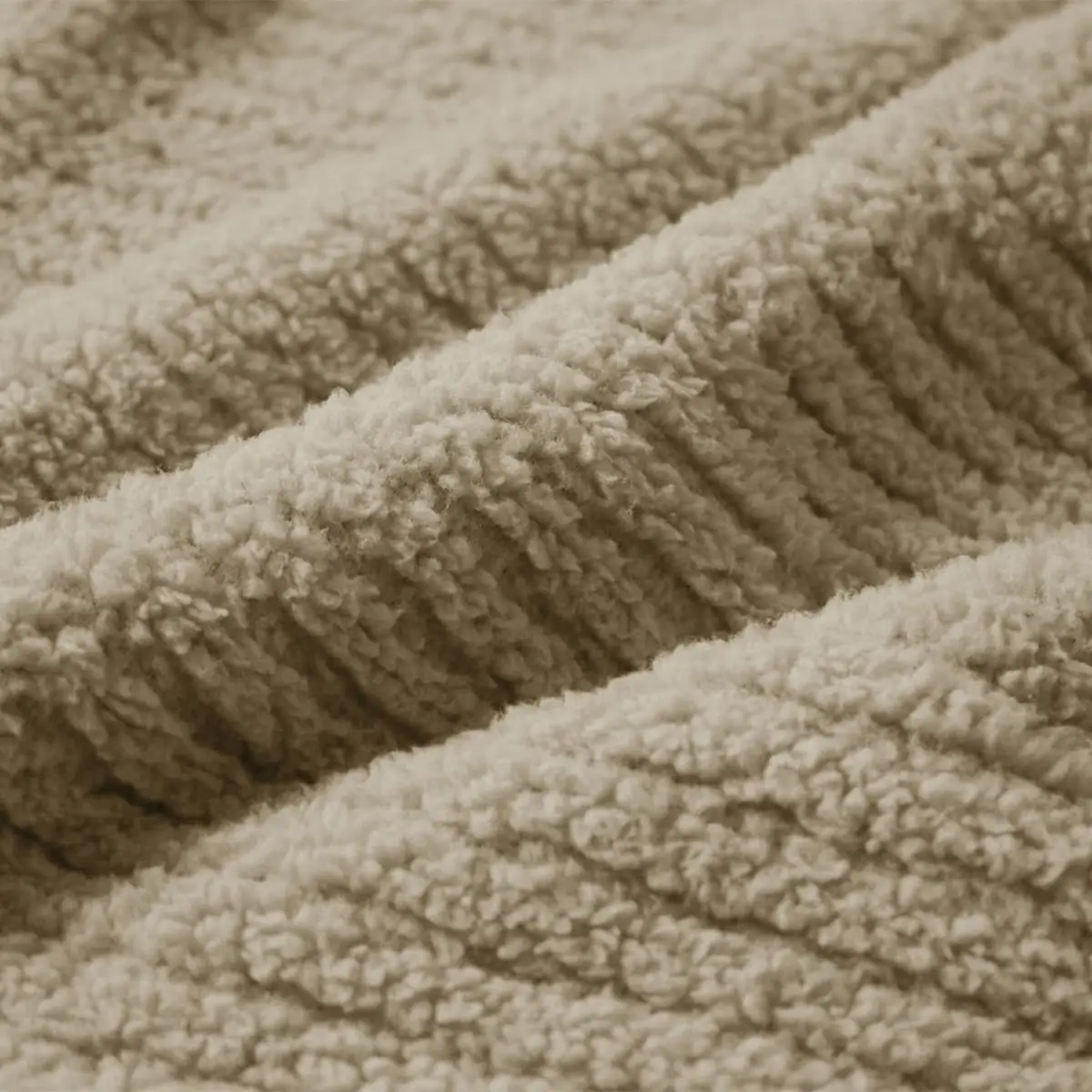 Fino Plush Throw | Bold Striped Textured | Beige