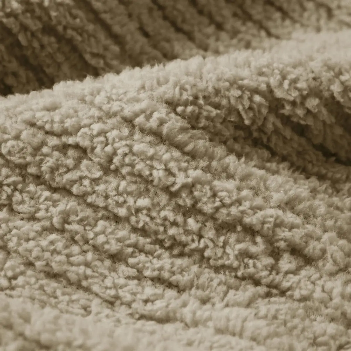 Fino Plush Throw | Bold Striped Textured | Beige