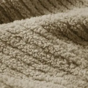 Fino Plush Throw | Bold Striped Textured | Beige