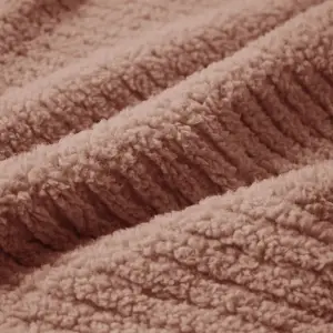 Fino Plush Throw | Bold Striped Textured | Brown