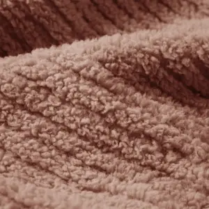Fino Plush Throw | Bold Striped Textured | Brown
