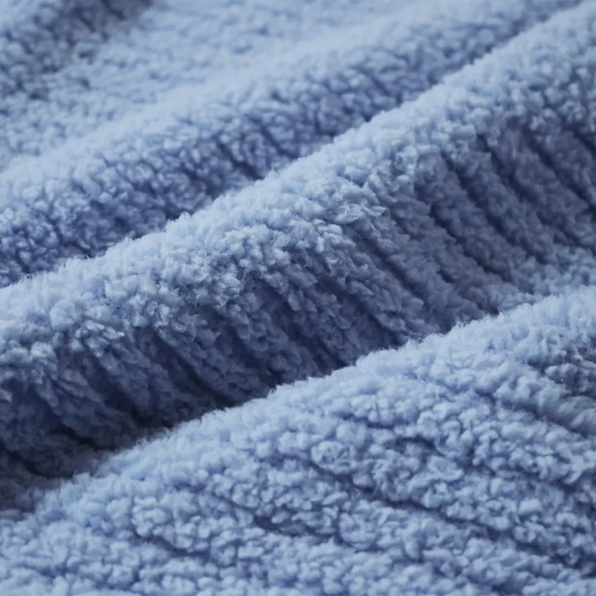Fino Plush Throw | Bold Striped Textured | Light Blue