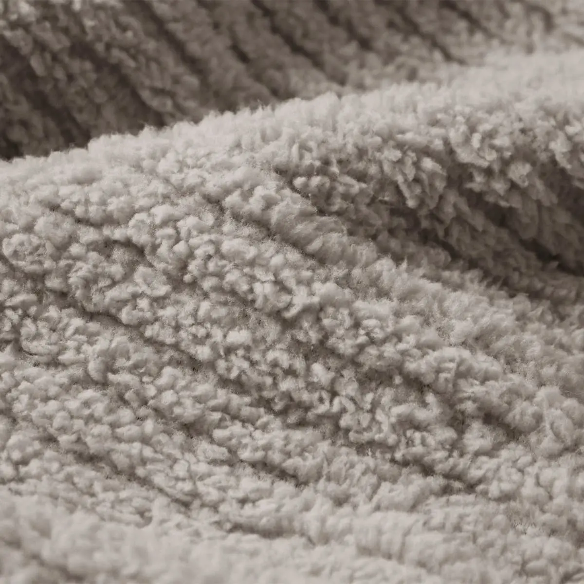 Fino Plush Throw | Bold Striped Textured | Light Brown