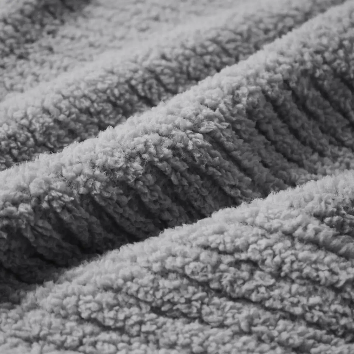 Fino Plush Throw | Bold Striped Textured | Light Grey