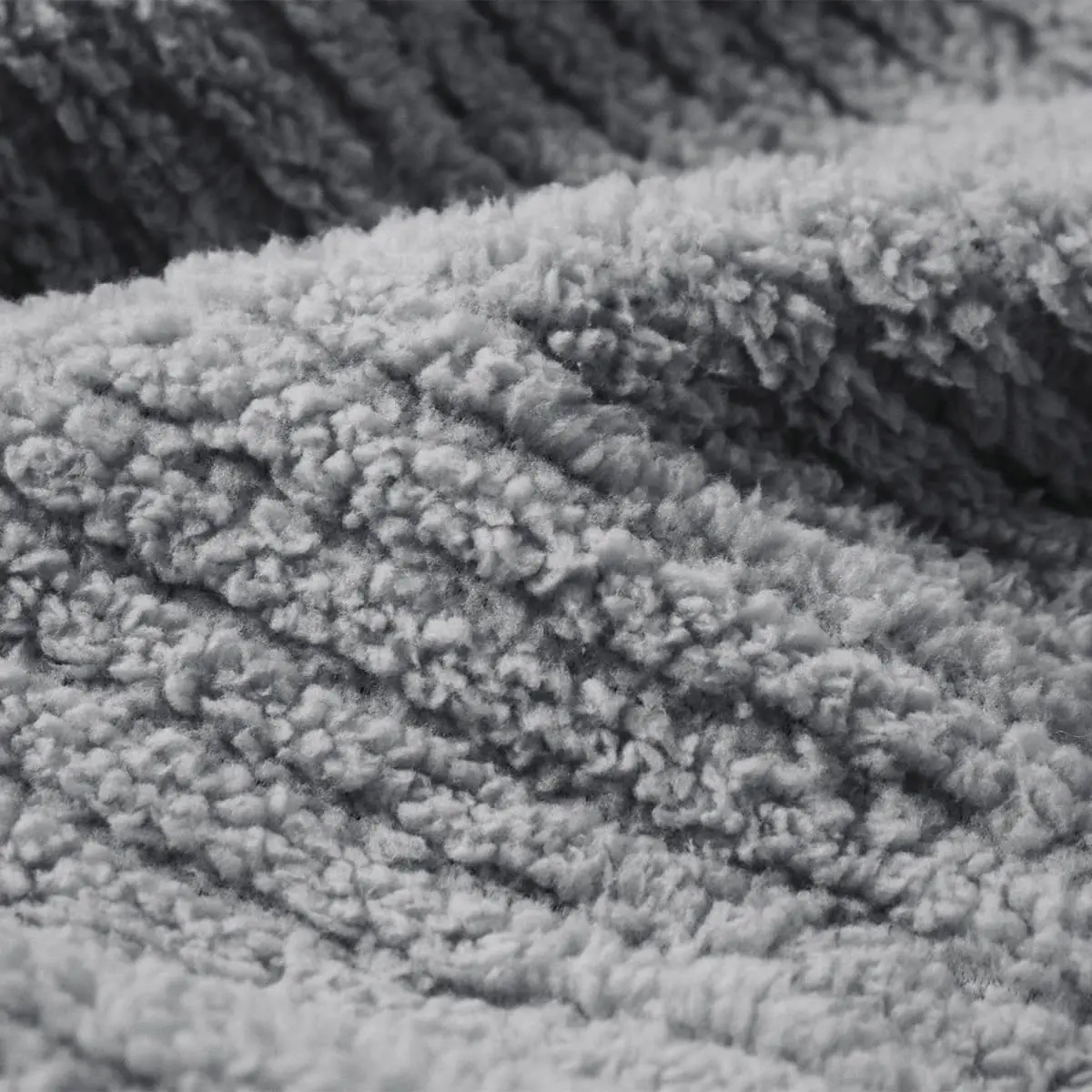 Fino Plush Throw | Bold Striped Textured | Light Grey