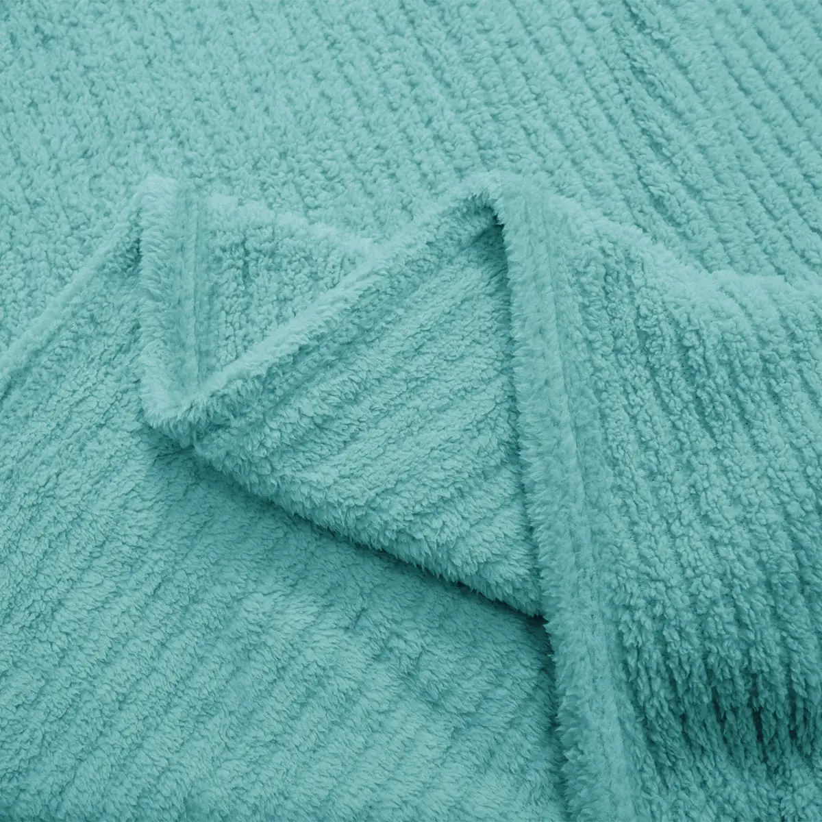 Fino Plush Throw | Bold Striped Textured | Mint Green