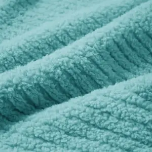 Fino Plush Throw | Bold Striped Textured | Mint Green