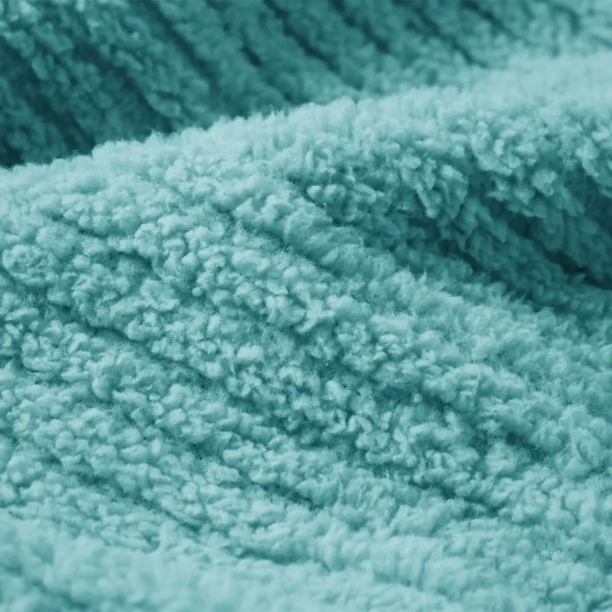 Fino Plush Throw | Bold Striped Textured | Mint Green