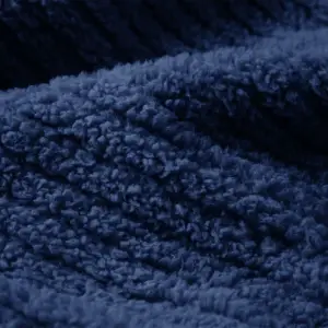 Fino Plush Throw | Bold Striped Textured | Navy