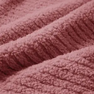 Fino Plush Throw | Bold Striped Textured | Pink