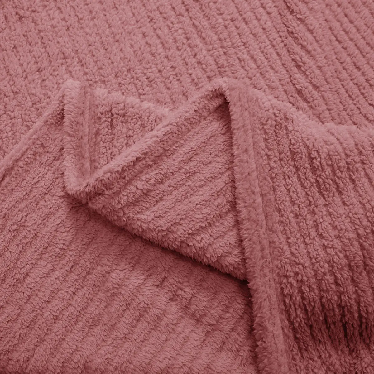 Fino Plush Throw | Bold Striped Textured | Pink