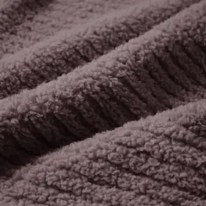 Fino Plush Throw | Bold Striped Textured | Red Brown