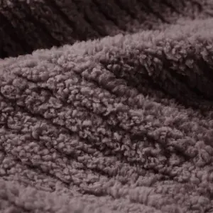 Fino Plush Throw | Bold Striped Textured | Red Brown