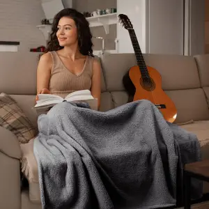 Fino Plush Throw | Dark Grey