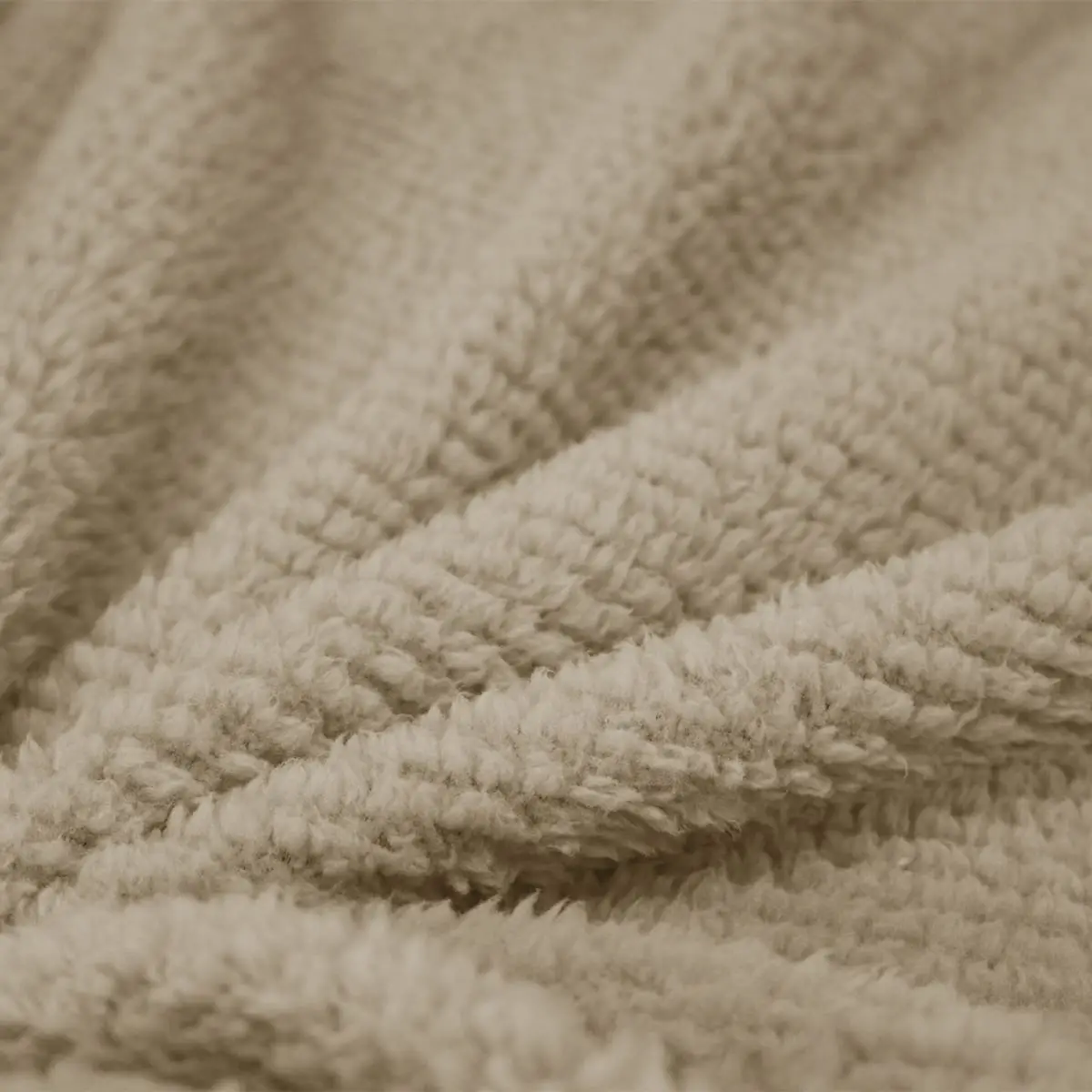 Fino Plush Throw | Thin Striped Textured | Beige