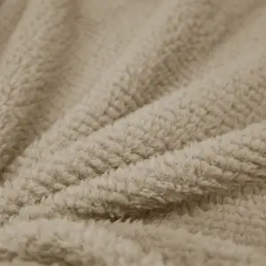 Fino Plush Throw | Thin Striped Textured | Beige