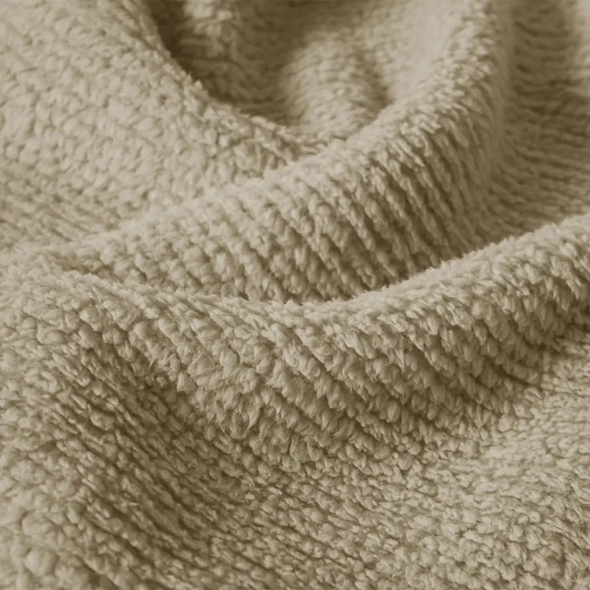 Fino Plush Throw | Thin Striped Textured | Beige