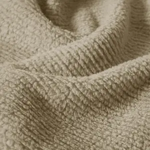 Fino Plush Throw | Thin Striped Textured | Beige