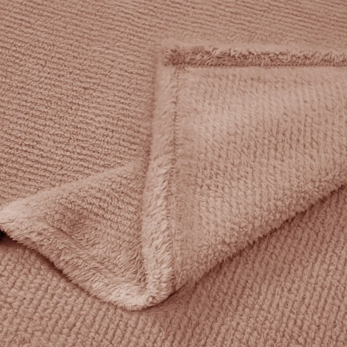 Fino Plush Throw | Thin Striped Textured | Brown
