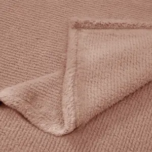 Fino Plush Throw | Thin Striped Textured | Brown