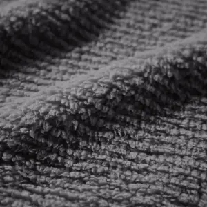 Fino Plush Throw | Thin Striped Textured | Dark Grey