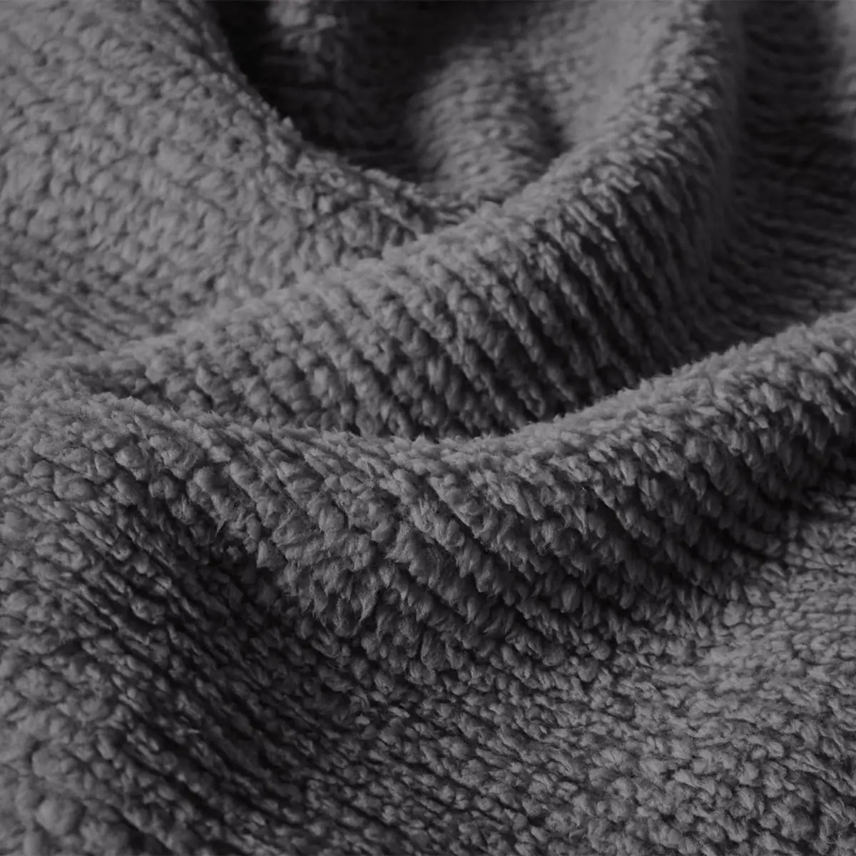 Fino Plush Throw | Thin Striped Textured | Dark Grey