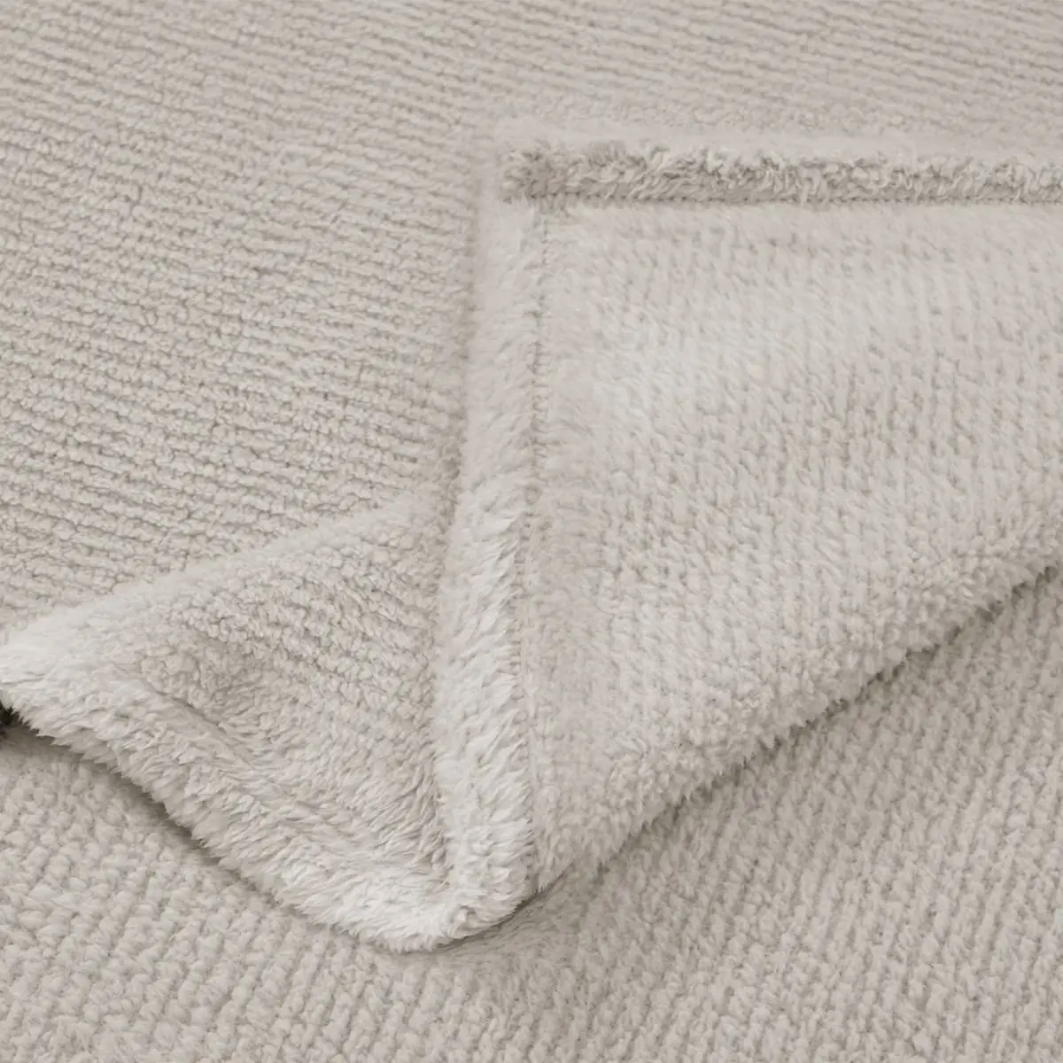 Fino Plush Throw | Thin Striped Textured | Light Brown