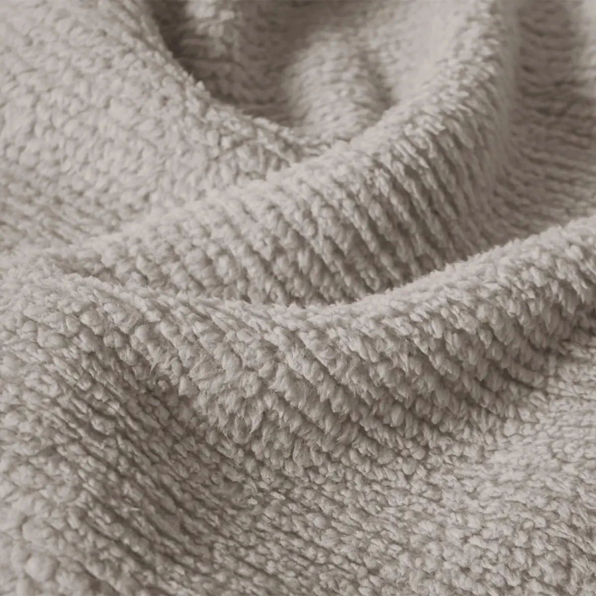 Fino Plush Throw | Thin Striped Textured | Light Brown