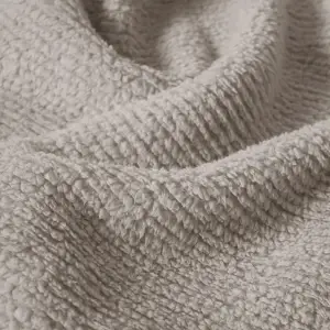 Fino Plush Throw | Thin Striped Textured | Light Brown