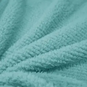 Fino Plush Throw | Thin Striped Textured | Mint Green