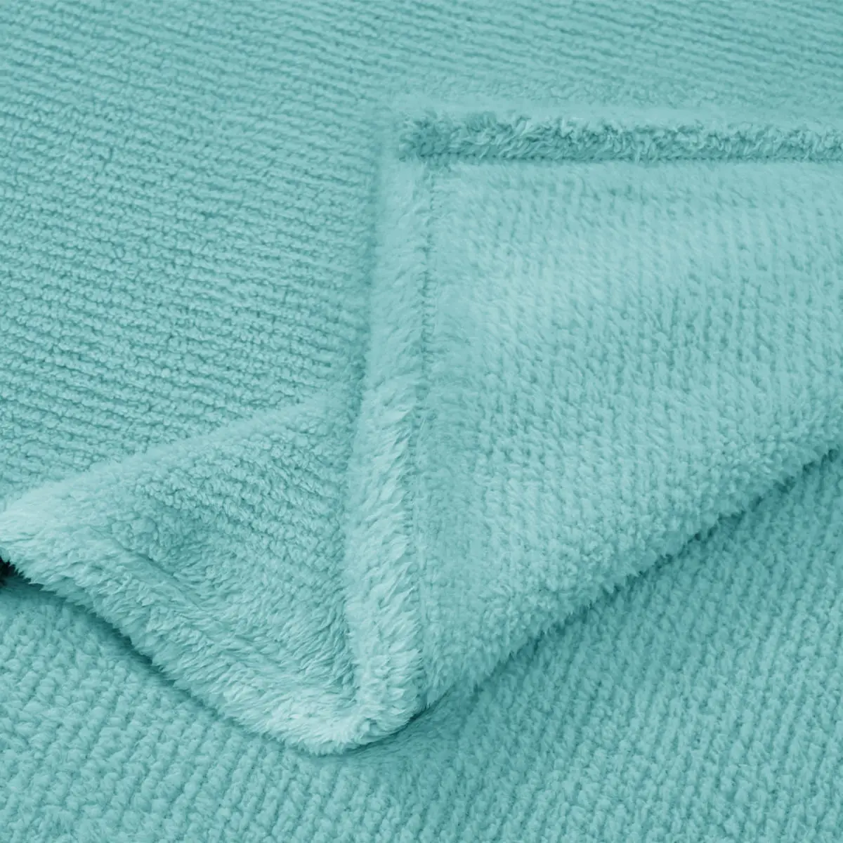 Fino Plush Throw | Thin Striped Textured | Mint Green