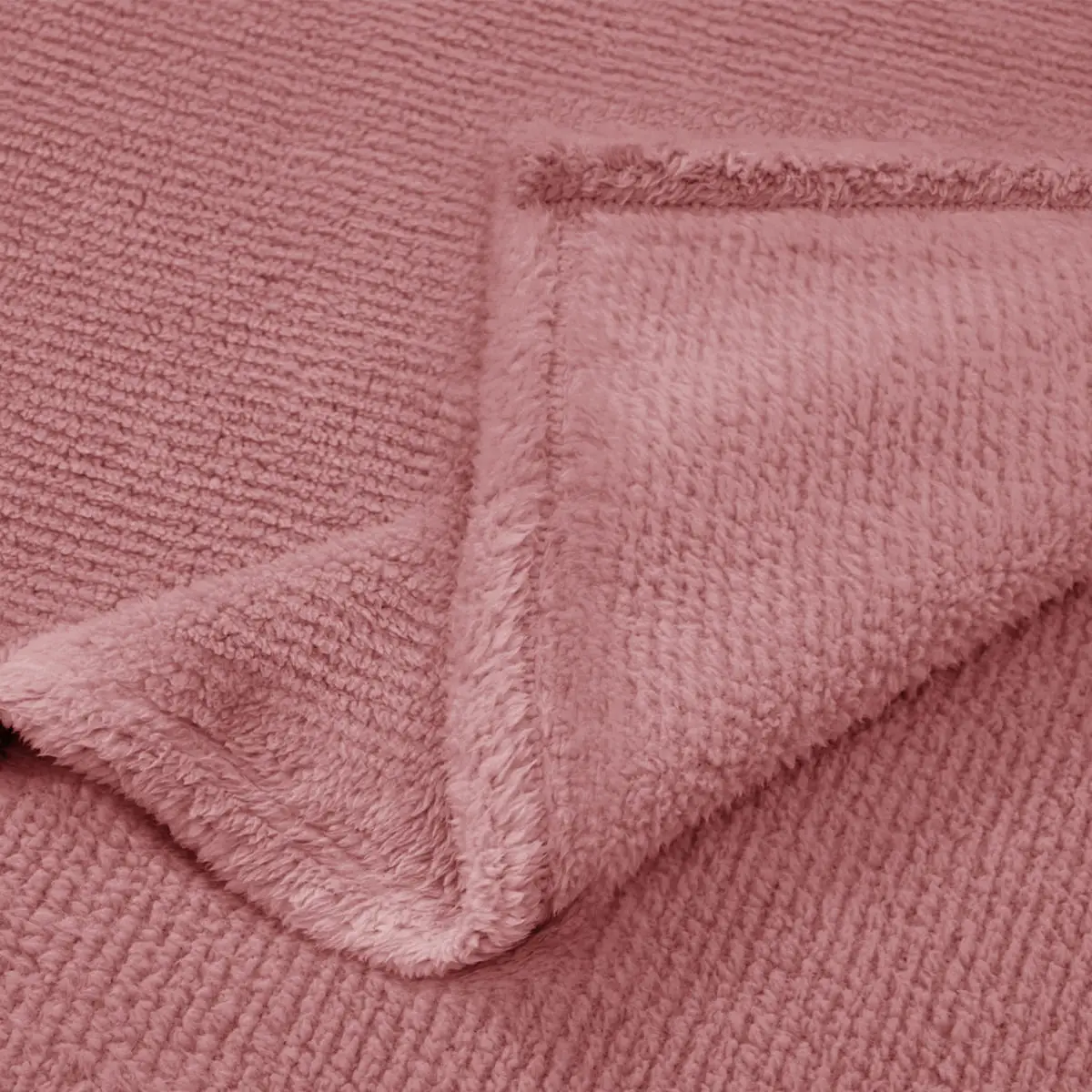Fino Plush Throw | Thin Striped Textured | Pink