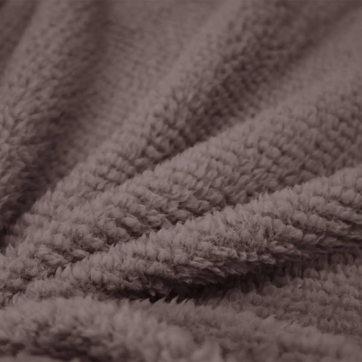 Fino Plush Throw | Thin Striped Textured | Red Brown