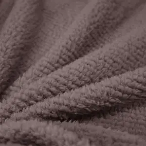 Fino Plush Throw | Thin Striped Textured | Red Brown