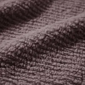 Fino Plush Throw | Thin Striped Textured | Red Brown
