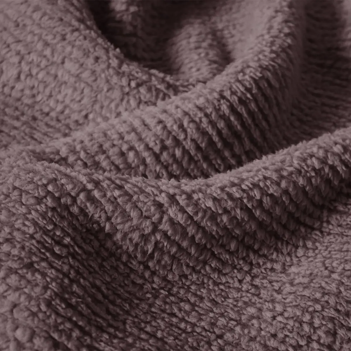 Fino Plush Throw | Thin Striped Textured | Red Brown