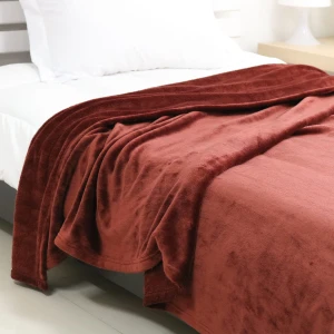 Flannel Blanket (Red Brown)