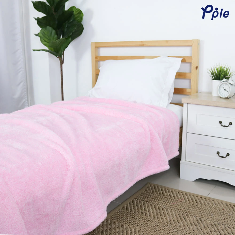 Frosted Plush Blanket (Pink)