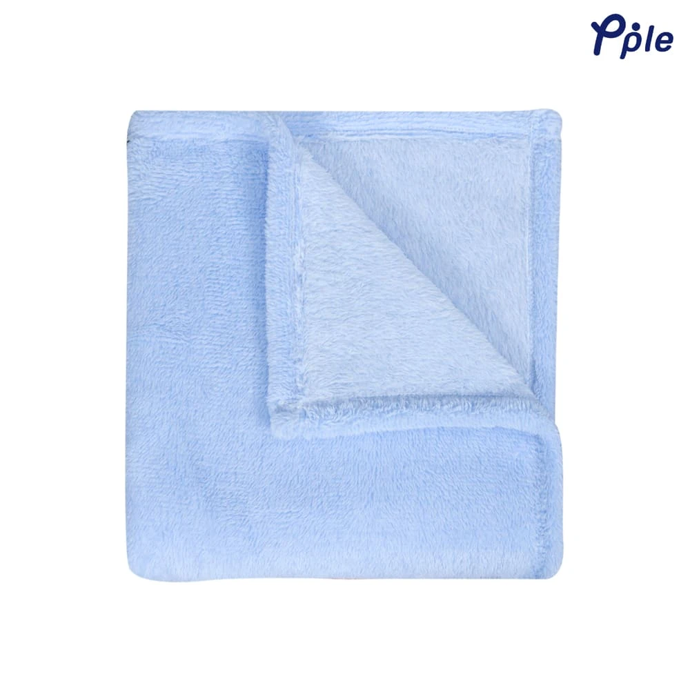 Frosted Plush Blanket (Sky Blue)