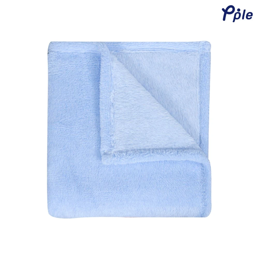 Frosted Plush Throw (Sky Blue)